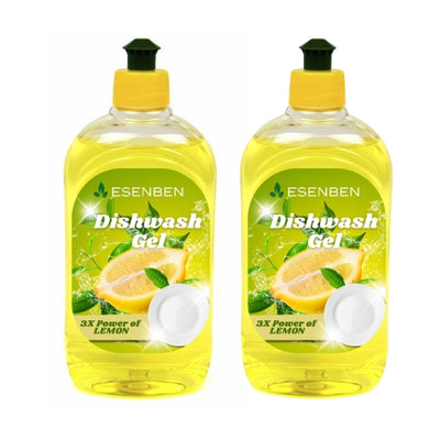 Dishwash Gel | Lemon Scented | 3X Power Formula | 500ML | Pack of 2